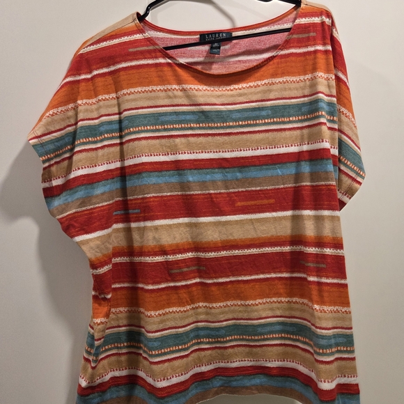 Ralph Lauren Tops - Ralph Lauren Vibrant Striped Short Sleeve Tee
